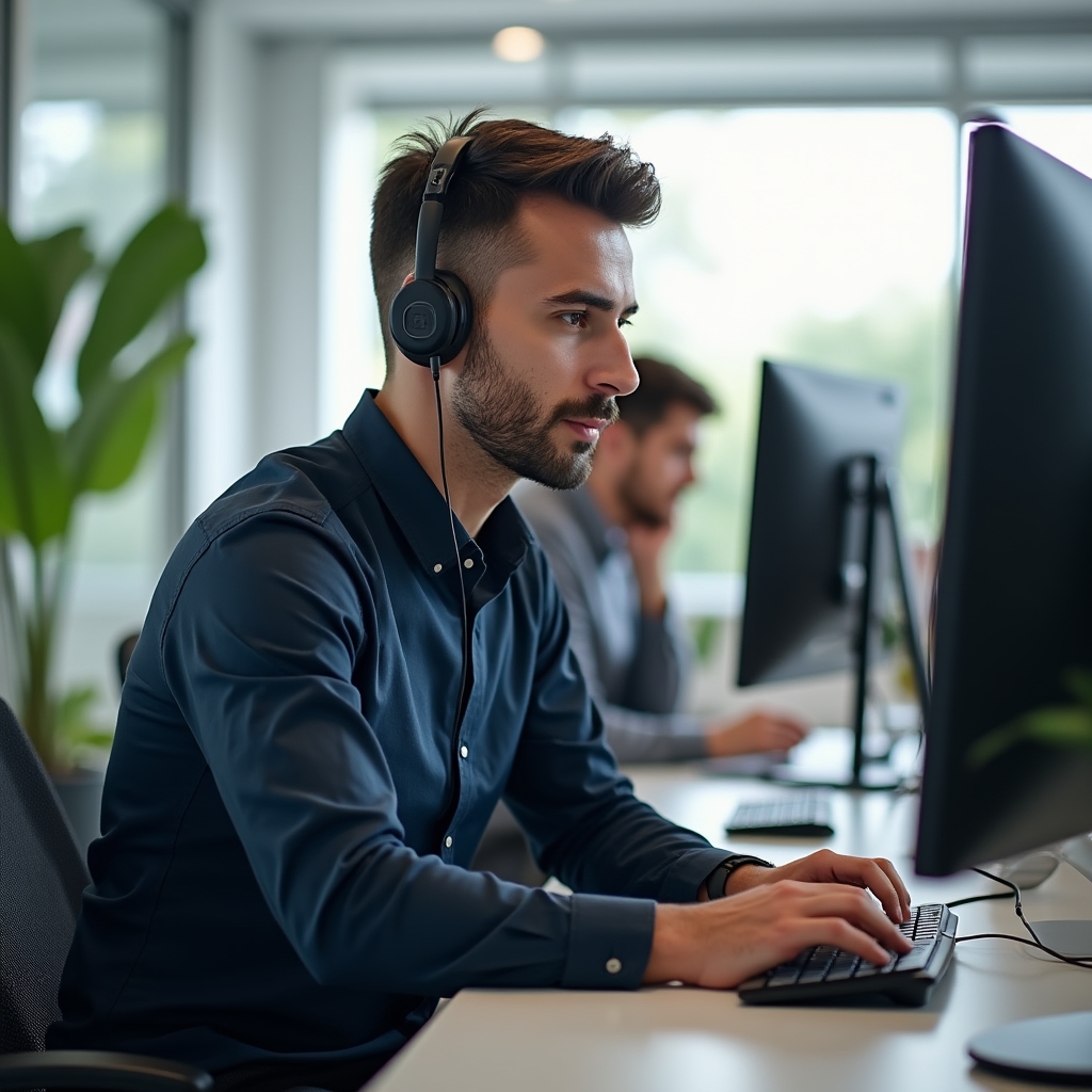 Менеджер по продажам за рабочим столом